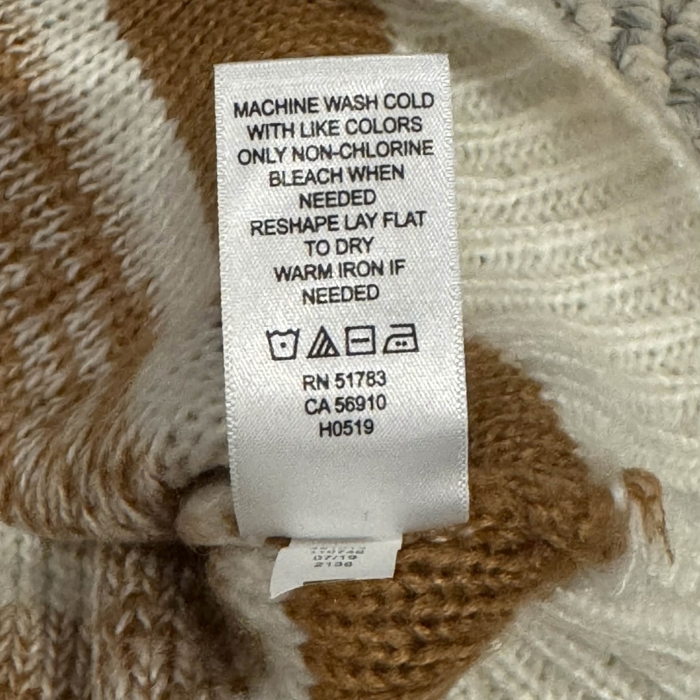 Maurices Stripe Long Sleeve Crew Neck Sweater Button Shoulders Women's Medium M - Picture 7 of 7